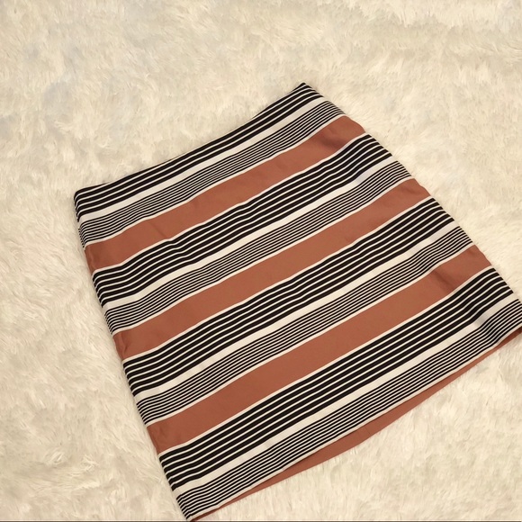 LOFT Dresses & Skirts - Loft striped skirt - black, white, tan